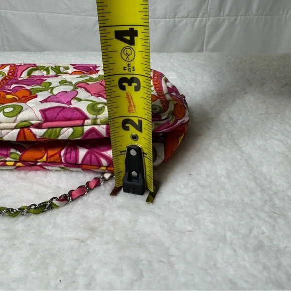 Vera Bradley Quilted Floral Mini Crossbody Bag Pink Green Phone Purse - Picture 10 of 10